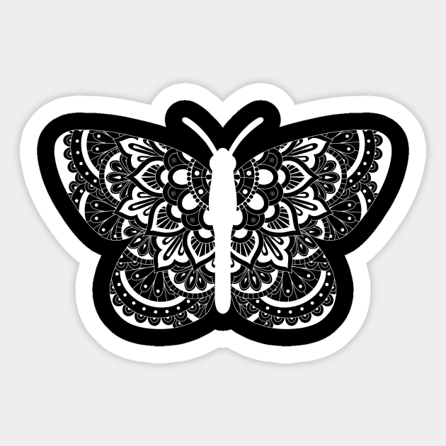 Mandala Butterfly Sticker by JixelPatterns